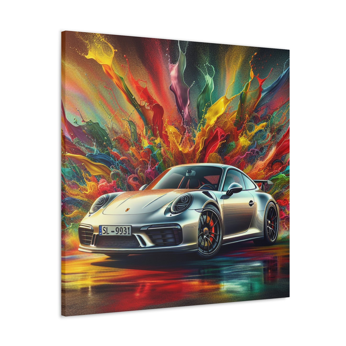 Porsche 911 Artwork, Exquisite Car Canva Painting, Perfect Gift for Luxury Car Enthusiasts and Art Lovers, Wall Decor