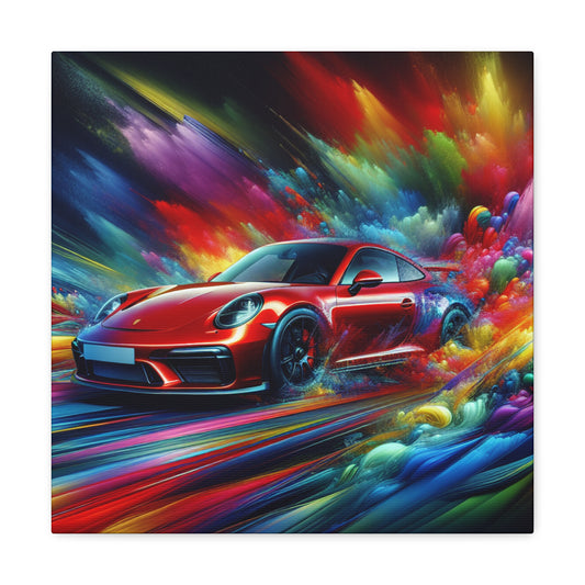 Porsche 911 Wall Art Canva - Luxury Car Painting, Automotive Home Decor, Framed Car enthusiast gift