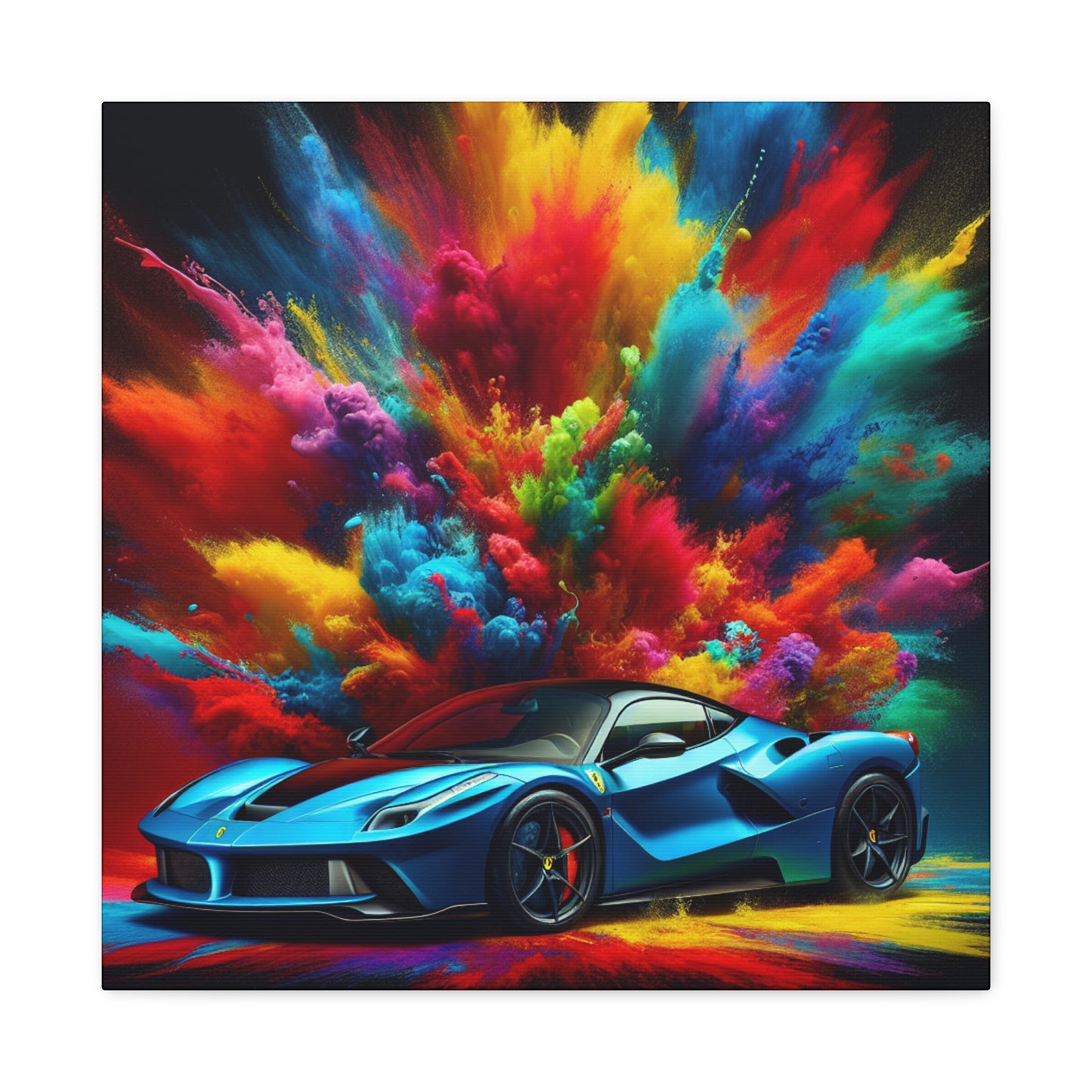 Ferrari Artwork Canva Painting - Luxury Car Wall Decor, Sports Car Print, Fast Automobiles Home Decorations, Collectible Car Lover Gift