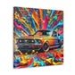 Vintage Ford Mustang Wall Art, Hand Painted Mustang Canvas Print, Classic Car Lover Gift, Home Office Decor, Man Cave Artwork, Collector Item