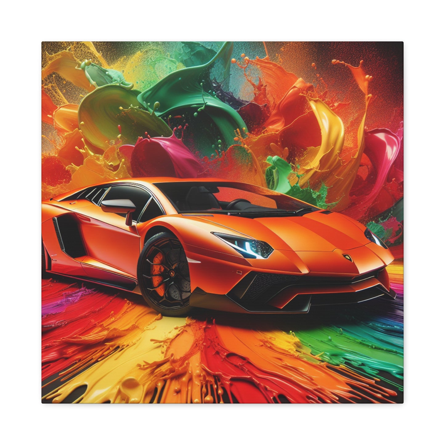 Lamborghini Aventador Canva Painting - Wall Art for Car Lovers and Auto Enthusiasts, Luxury Sports Car Home Decor