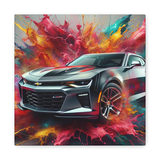 Chevrolet Camaro Iconic Car Canva Painting - Vintage Wall Art, Home Decor, Automotive lovers Gift, Classic Car Artwork, Office Decoration