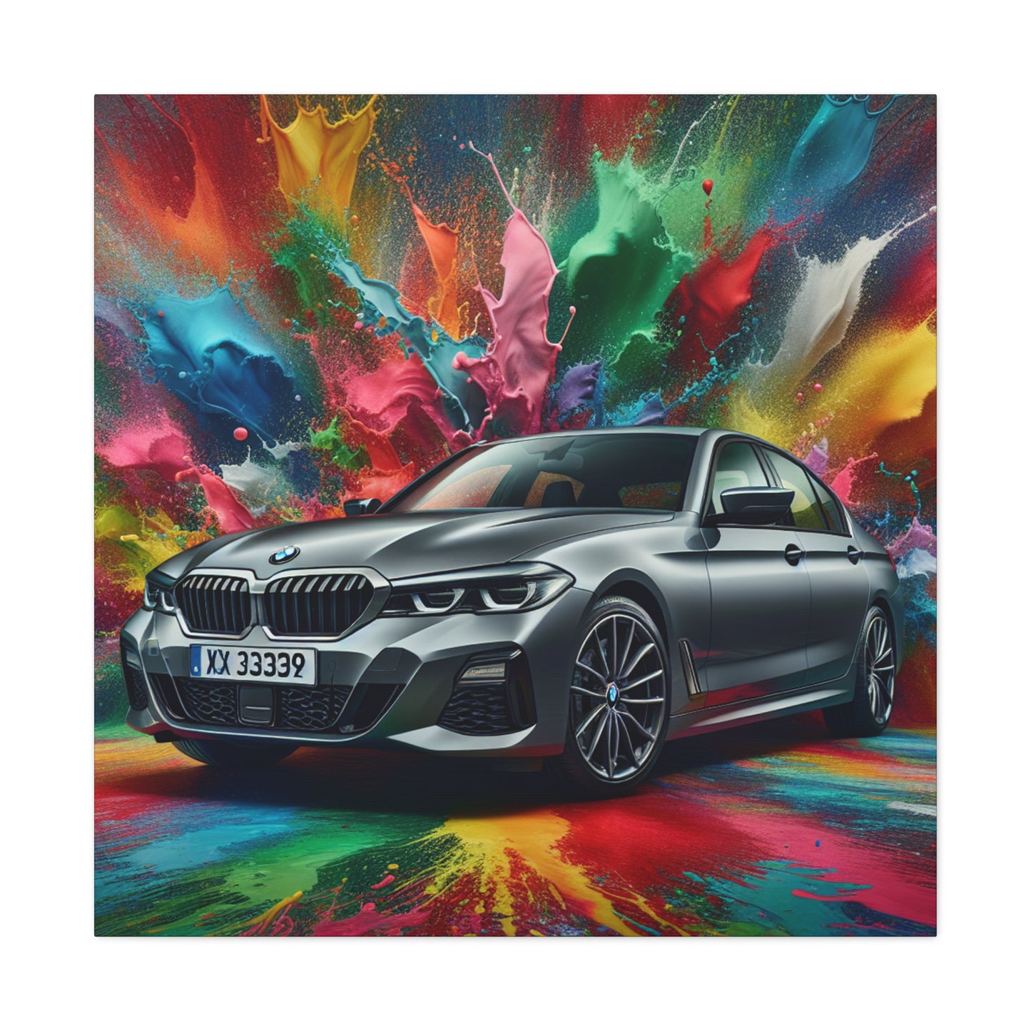 Luxury BMW Car Art- Modern Home Decor, Handmade Canva Painting, Enthusiast Car Lover Wall Art