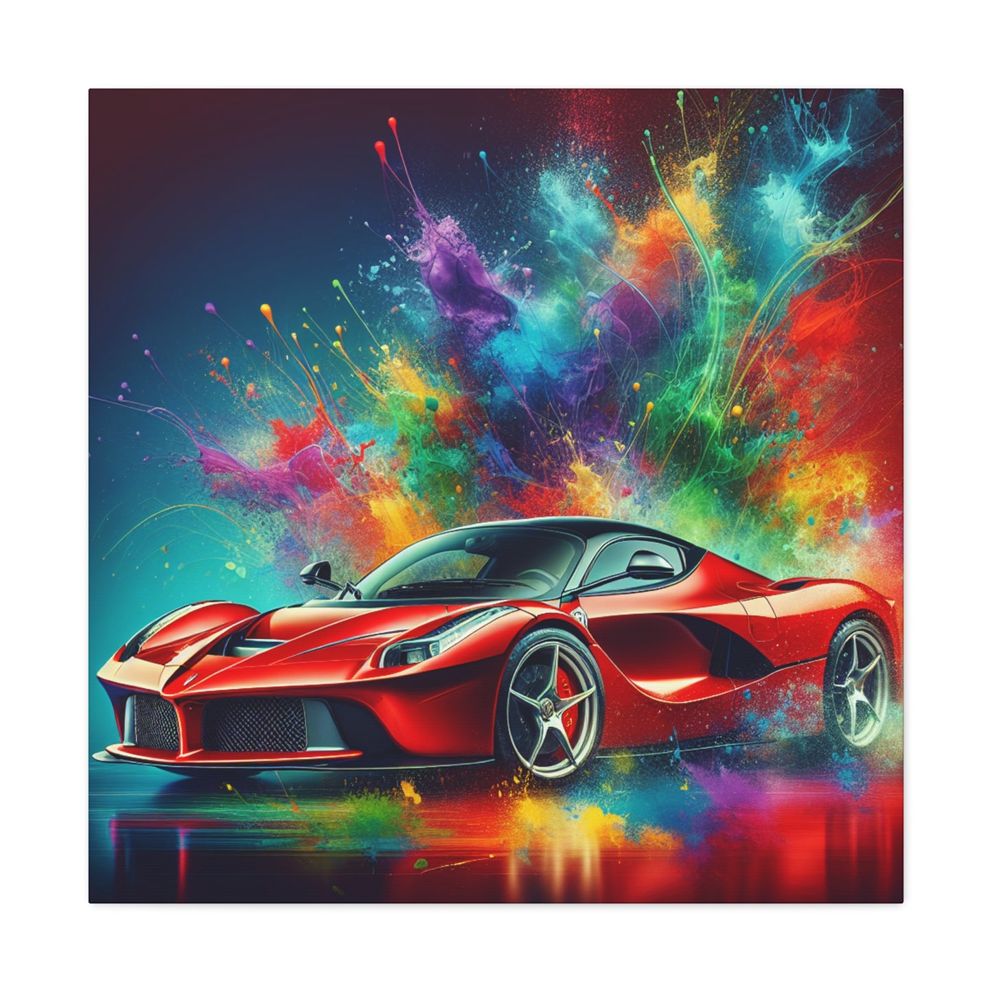 Luxury Ferrari Canva Painting - Home Decor, Wall Art, Unique Gift for Car Lover, High Quality, Hand-painted and Ready to Hang Artwork