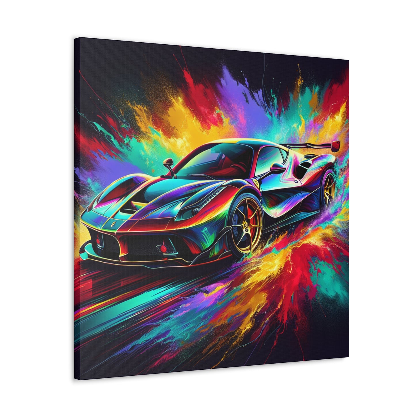 Ferrari Fine Art Canva Painting, Car Enthusiast Wall Decor, Hand-Painted Sports Car, Luxurious Home and Office Decoration, Unique Gift Idea