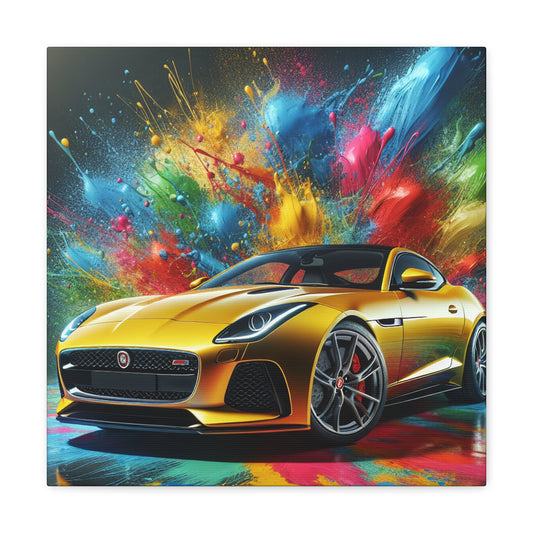 Jaguar F-Type Canva Painting, Automotive Wall Art, Car Lover Gift, Garage Decor, High-Quality Canvas Print, Home and Office Decor