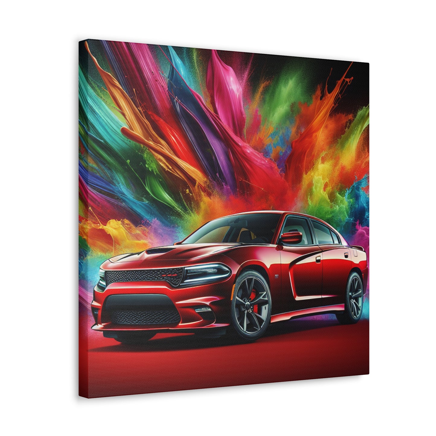 Vintage Dodge Charger Wall Art, Classic Car Canvas Painting, Automobile Decor, Perfect Gift for Car Enthusiasts and Collector's Item