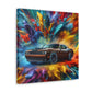 Dodge Challenger Wall Art, Classic Car Canva Painting, Home Decor, Handmade Garage Artwork, Office Decoration, Perfect Gift for Auto Enthusiasts