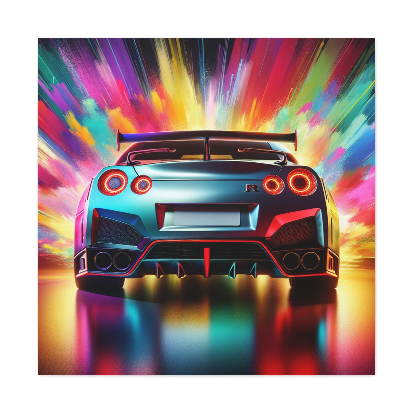 Nissan GT-R Canva Painting, Luxury Car Artwork, Wall Decor, Original Print, Auto Enthusiast Gift, Sports Car Lover, Home and Office Decoration