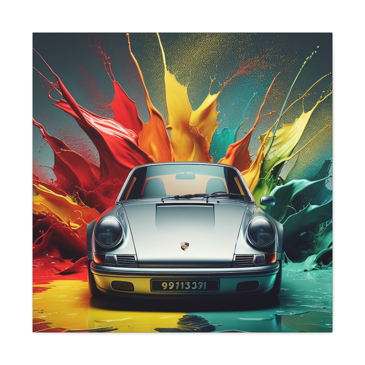 Porsche 911 Canva Painting, Wall Art for Man Cave, Home Decor, Luxury Car Art, Collector's Edition, Race Car Enthusiast Gift, Auto Wall Print