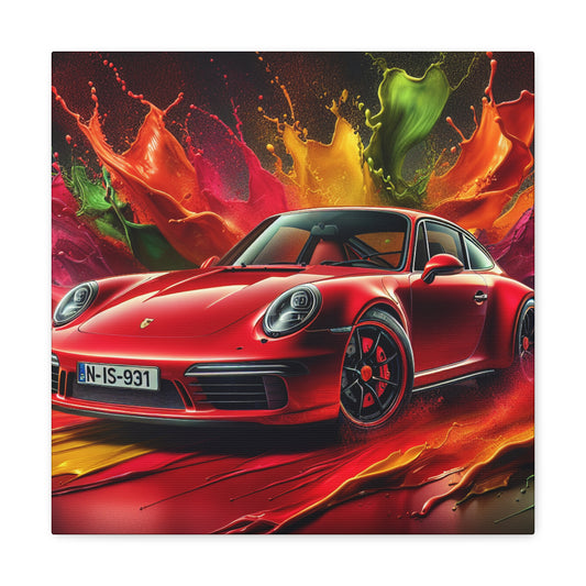 Porsche 911 Wall Art Canva Painting - Perfect for Living Room Decor, Car Enthusiasts, and Gift, Classic Sports Car Print