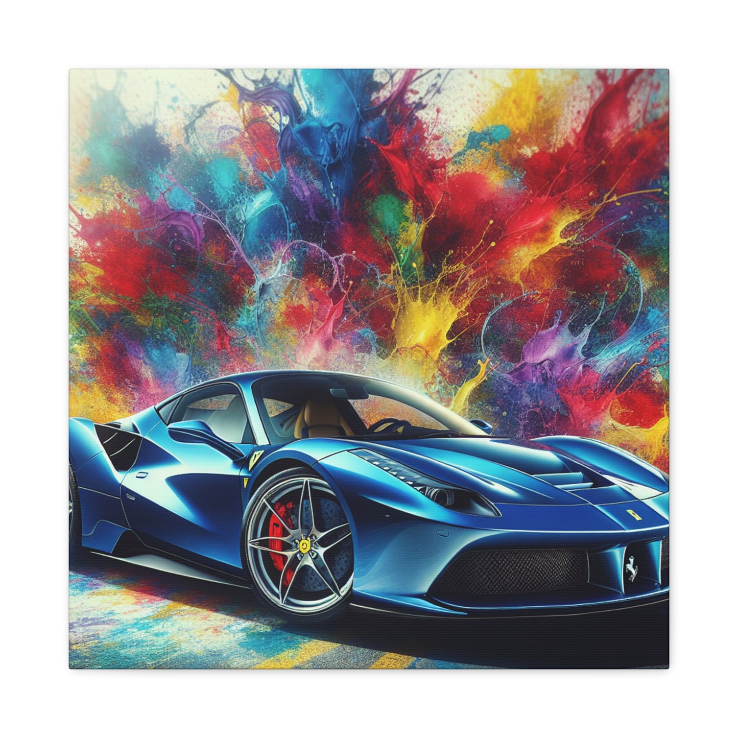 Luxury Ferrari Canva Painting - Unique Classic Car Artwork, Premium Wall Decor for Car Enthusiast, Exclusive Gift, Racing and Auto Lovers