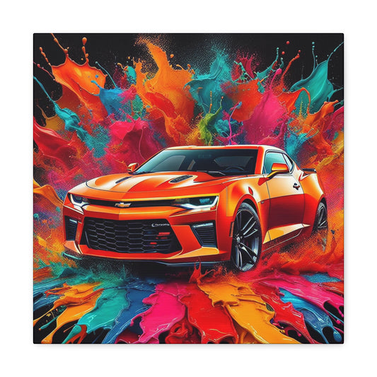 Chevrolet Camaro Vintage Canva Painting, Classic Car Art, Wall Decor, Unique Gift for Car Enthusiasts and Collectors, Garage Decoration