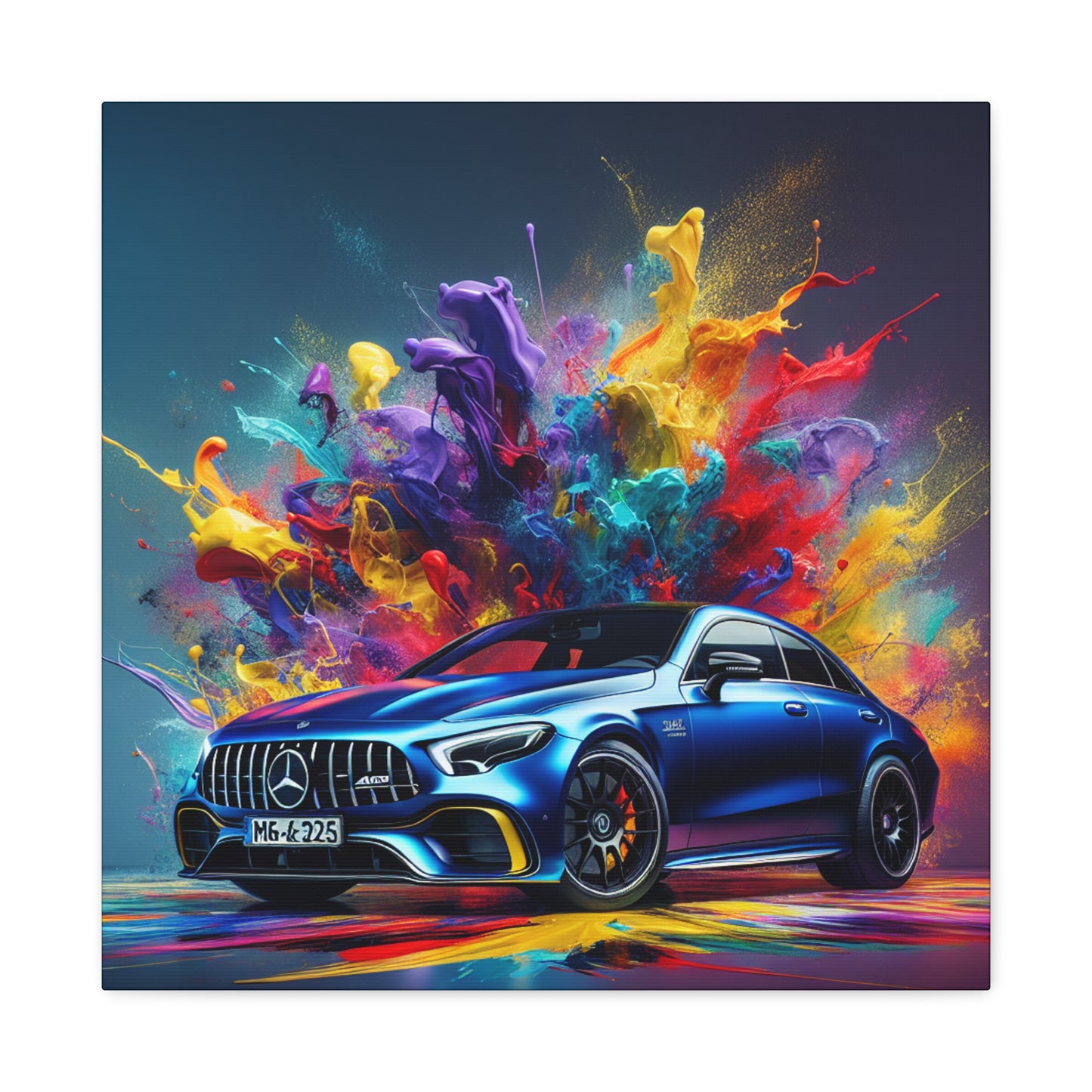 Mercedes AMG Wall Art Canva Painting - Hand Painted, Home Decor, Car Enthusiast Gift, Luxury Auto Artwork, Vehicle Masterpiece.