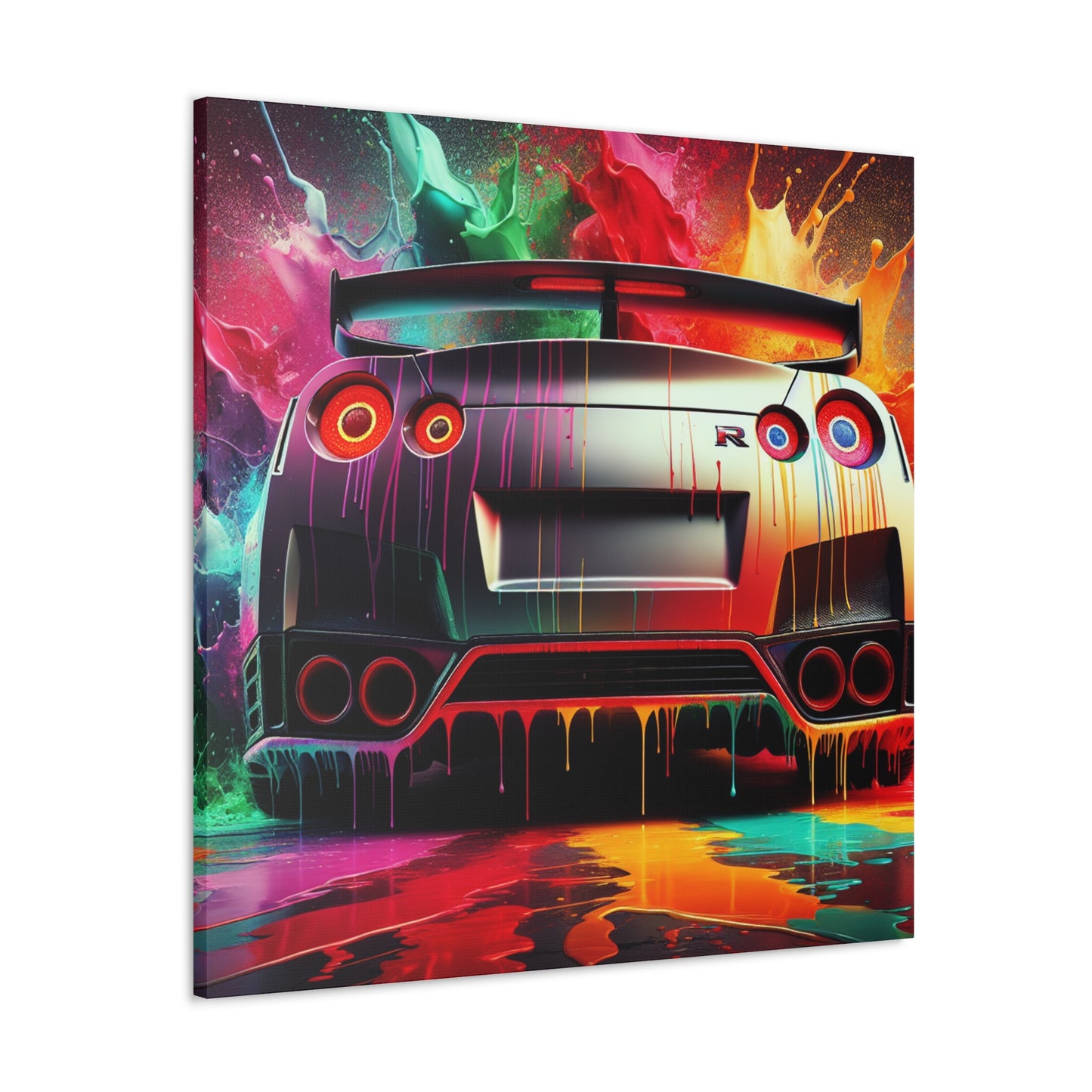 Nissan GT-R Canva Painting - Modern Wall Art, Handmade Car Artwork, Perfect Gift for Car Enthusiasts and Decor