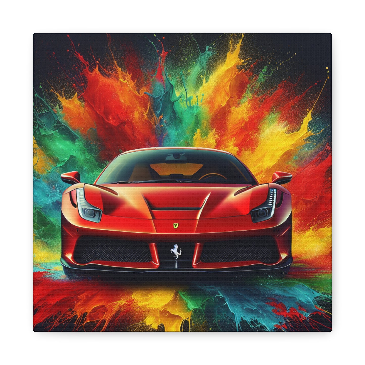 Ferrari Luxury Car Wall Art, Handmade Canvas Painting, Modern Home Decor, Unique Gift for Car Enthusiasts, Fine Art for Office and Garage