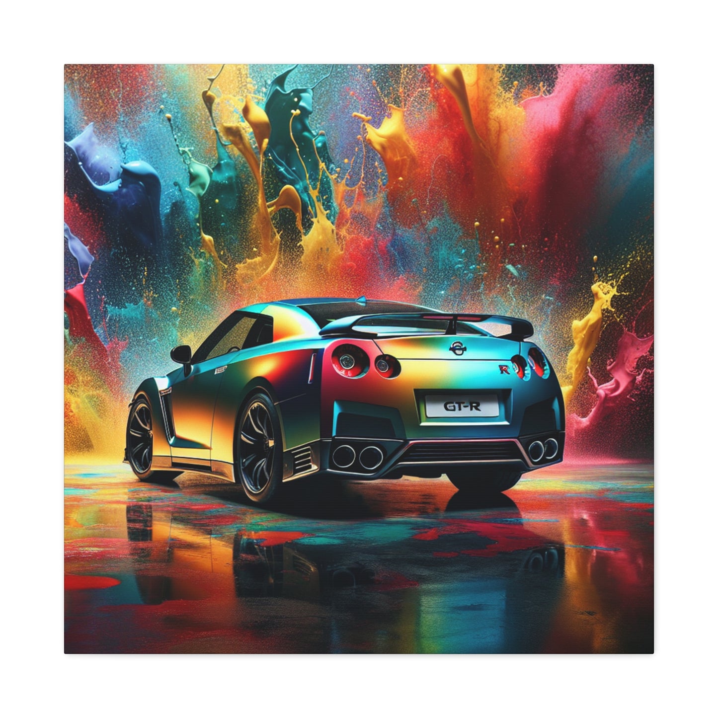 Nissan GT-R Car Canva Painting - Modern Wall Art Decor for Automotive Enthusiasts, Vehicle Inspired Home Decor, Unique Car Lover's Gift