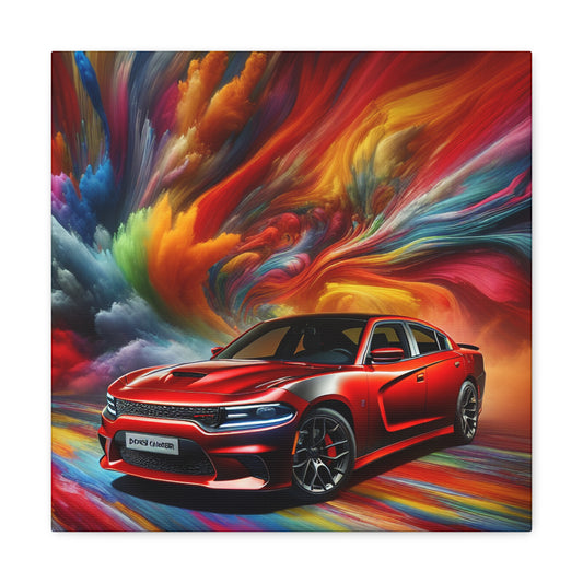 Dodge Charger Canva Painting, Vintage Car Art, Hand-painted Modern Wall Decor, Perfect Gift for Car Enthusiasts, Home Office Decor