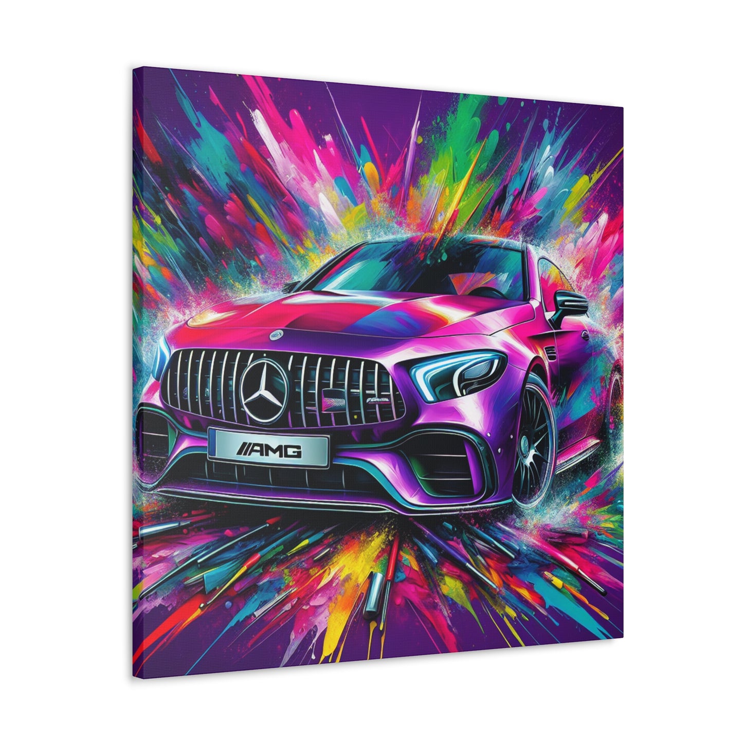 Luxurious Mercedes AMG Wall Art, High Quality Canvas Painting, Modern Home Decor, Unique Gift for Car Lovers, Edgy Office Artwork