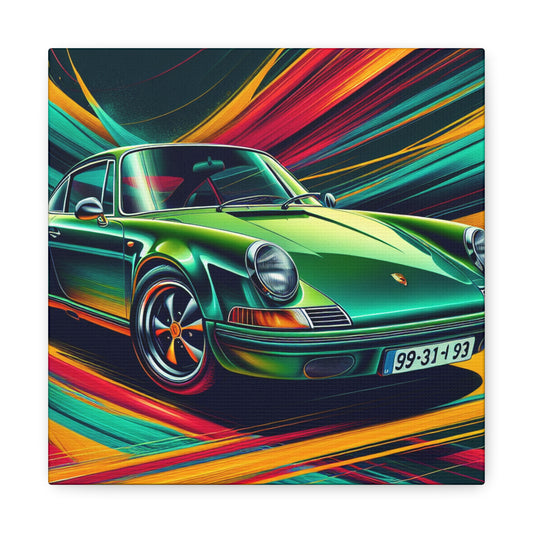 Porsche 911 Car Art Canva Painting, Handmade Wall Decor, Perfect Gift for Car Enthusiasts, Auto and Home Decorations