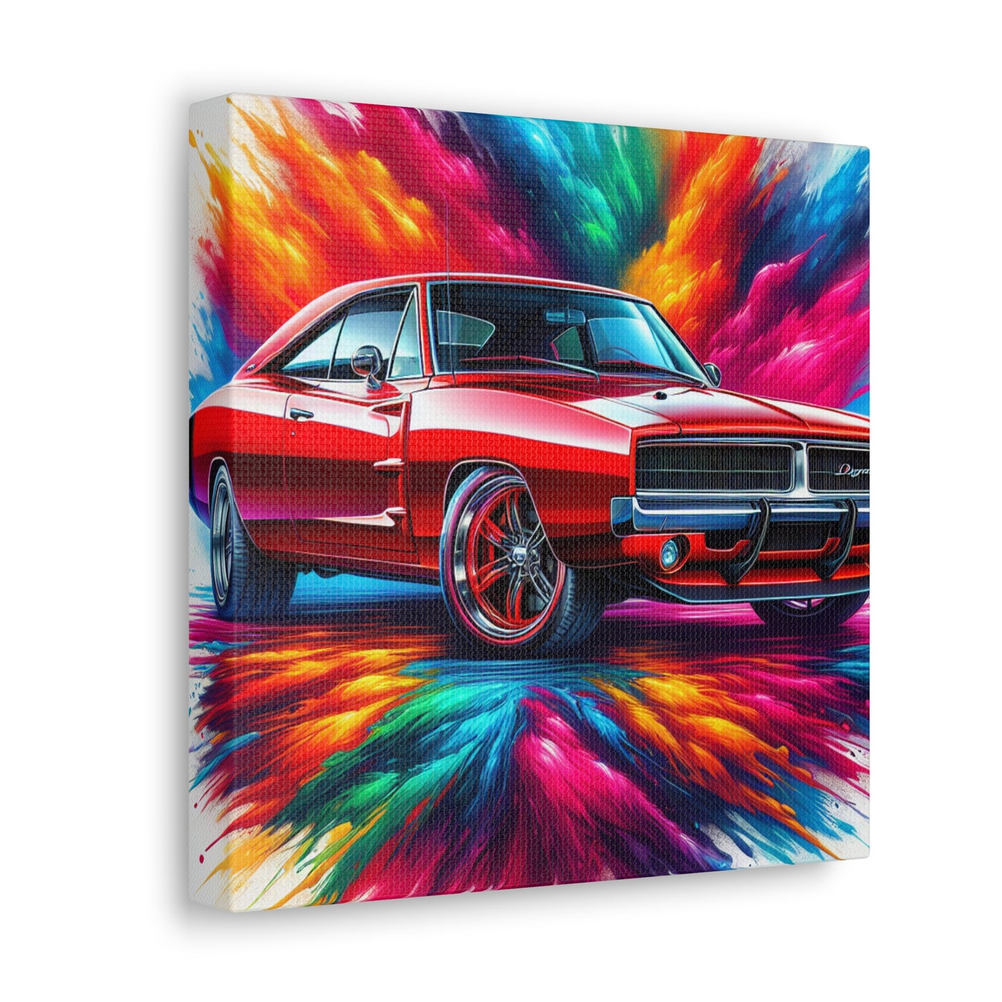 Dodge Charger Wall Art, Car Canva Painting, Automotive Decor, Unique Gift for Auto Enthusiast, Collector's Favorite, Muscle Car