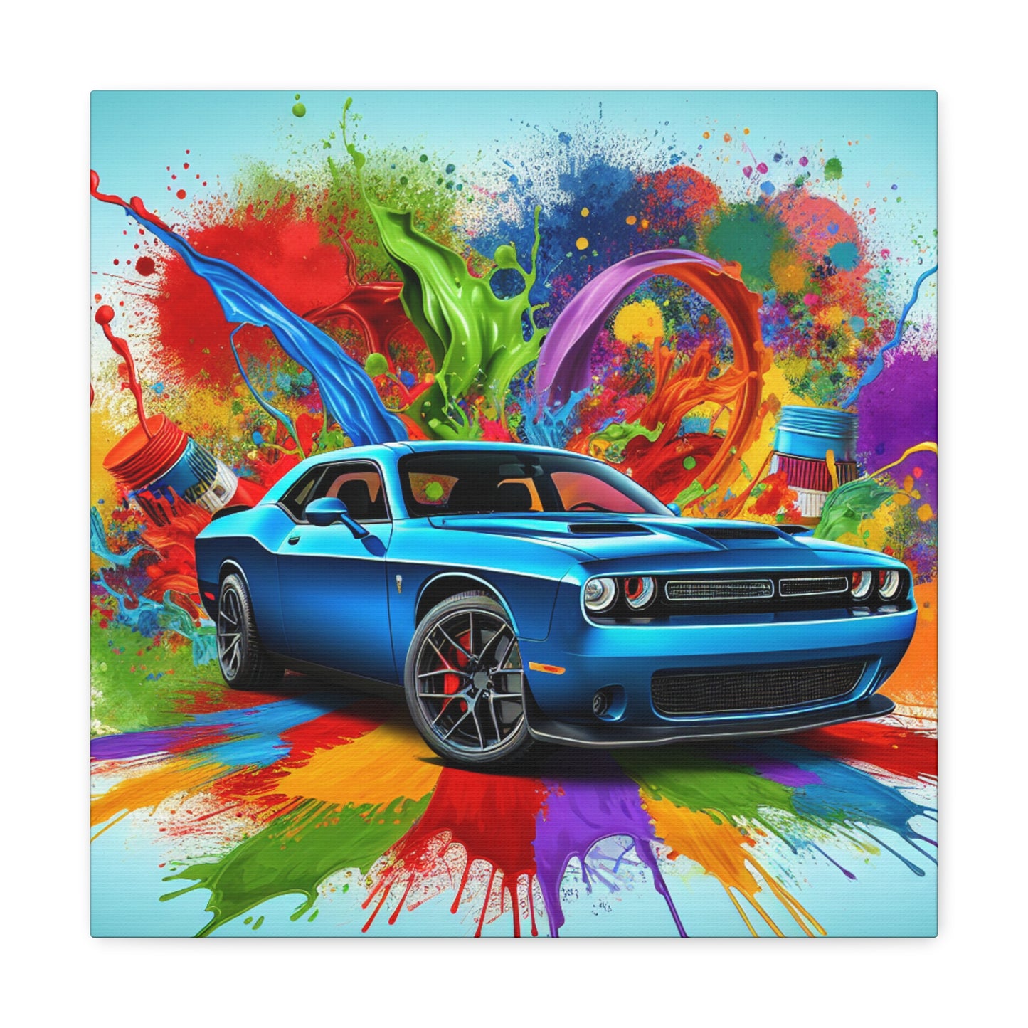 Dodge Challenger Wall Art, Car Canva Painting, Unique Home Decor, Automotive Art, Muscle Car Enthusiast Gift, Modern Bedroom Office Decor