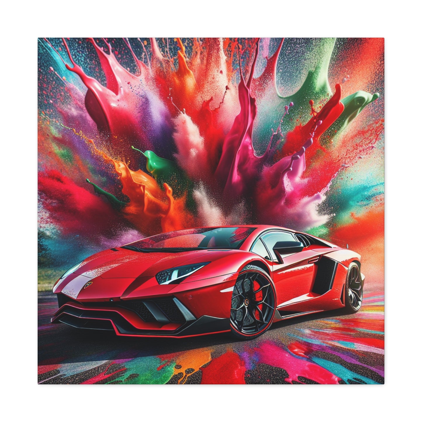 Lamborghini Aventador Canva Painting - Luxury Super Car Wall Art Print - Automotive Decor for Garage, Man Cave, Office, Game Room