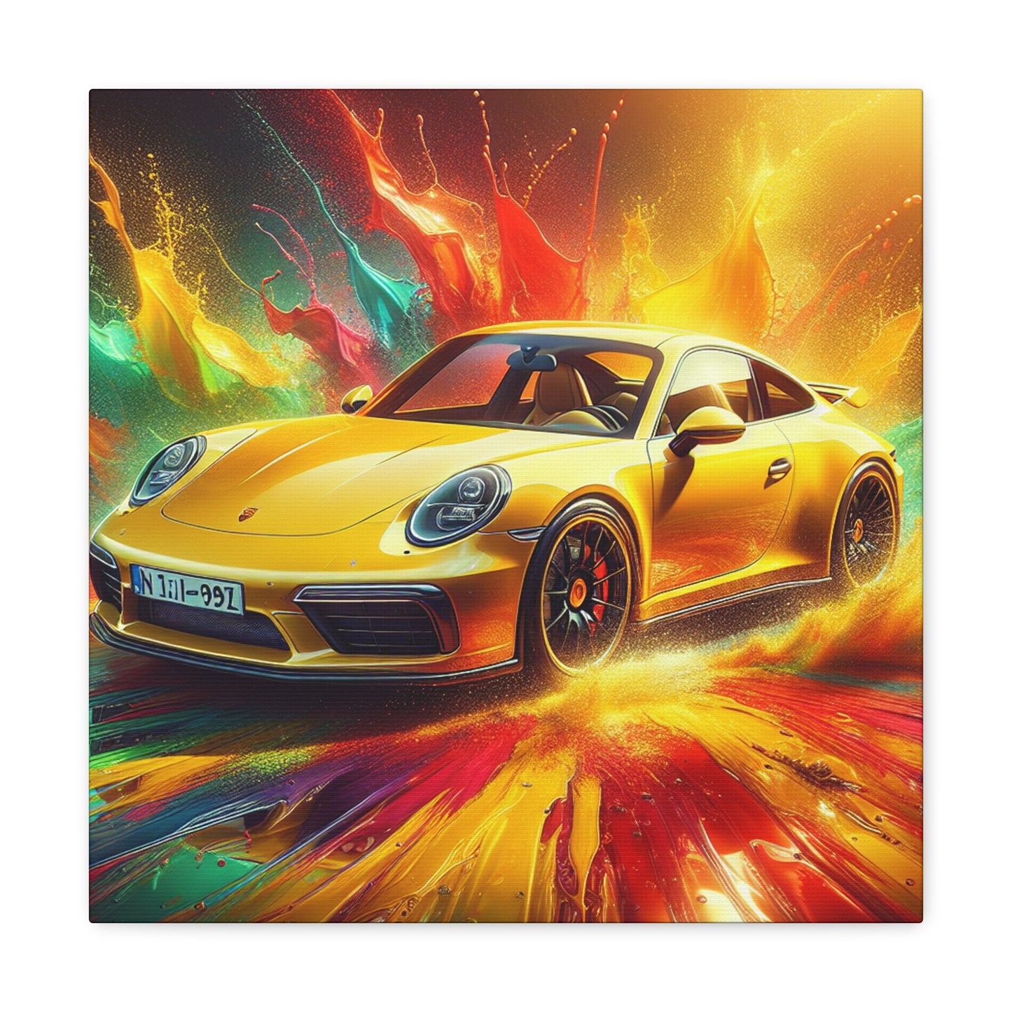 Porsche 911 Canva Painting, Premium Quality Wall Art, Luxury Car Enthusiast Decor, Classic Automobile Artwork, and Collector's Ideal Gift