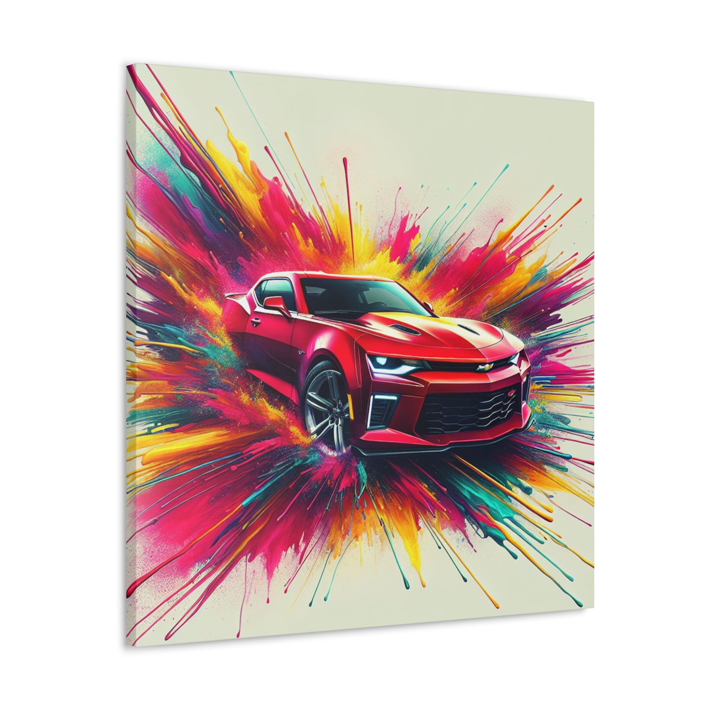 Chevrolet Camaro Wall Art - Classic Car Canva Painting - Unique Gift for Car Enthusiasts - Decor for Garage, Man Cave, Office, and Lounge