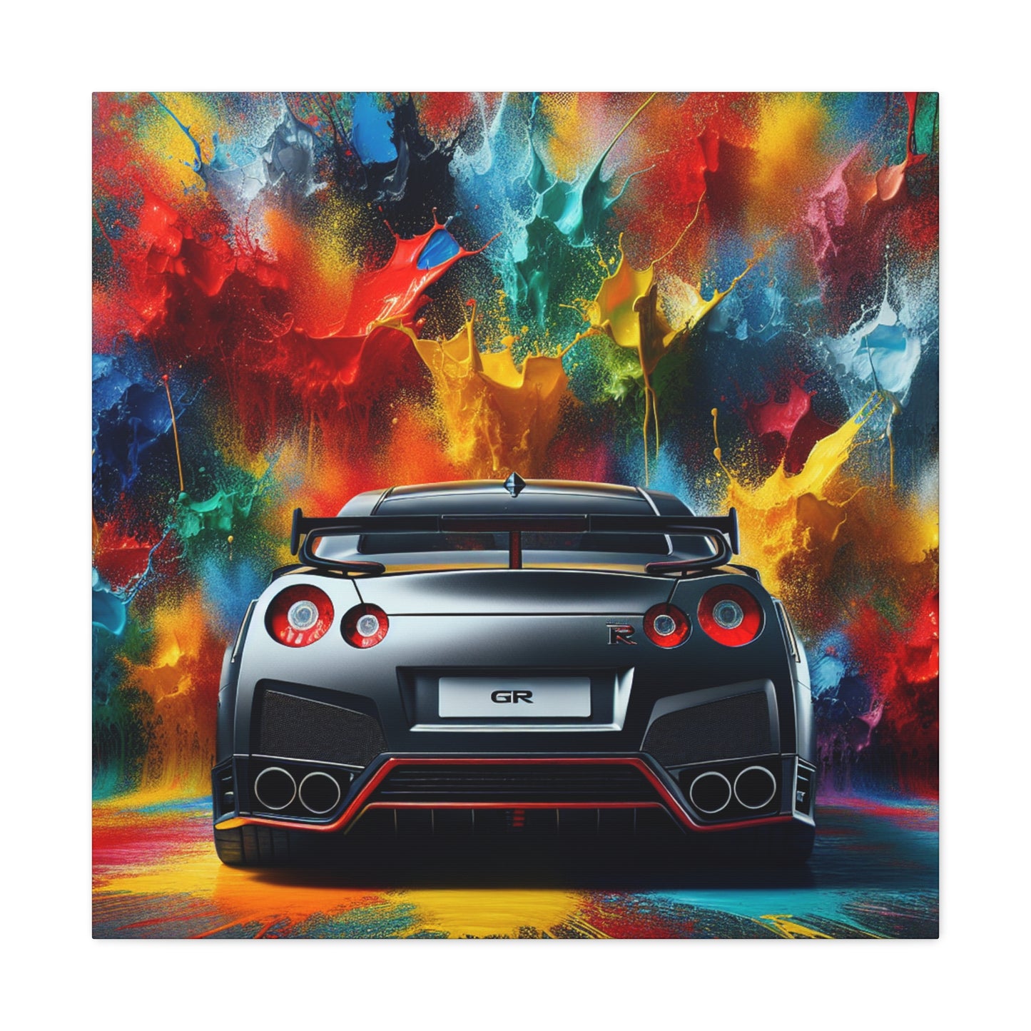 Nissan GT-R Canva Wall Art, Luxury Sport Car Print, Garage Decor, Men's Gift, High Quality Print, Unique Home Decor, Artistic Car Painting