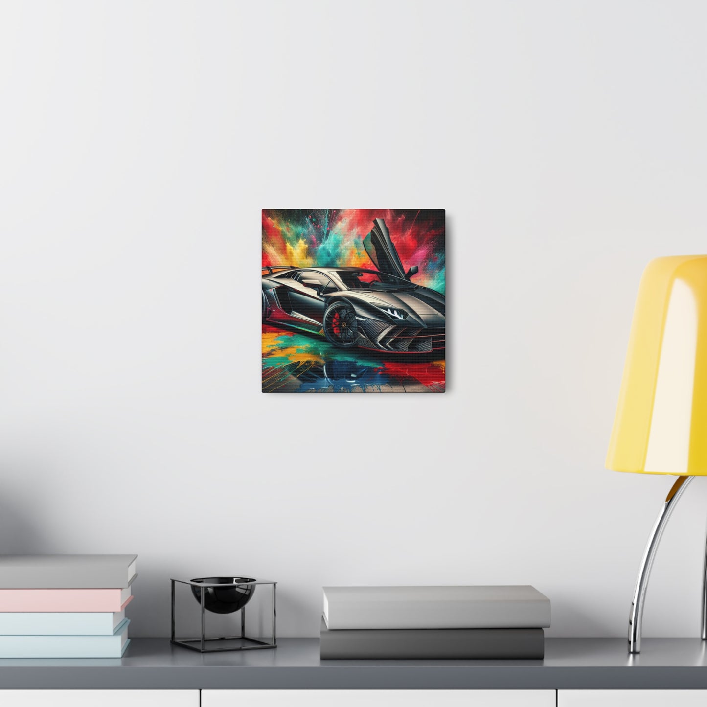 Lamborghini Aventador Canva Art - Luxury Car Wall Decor, Hand-Painted Sports Vehicle, Unique Quality Home Decor Gift, Exclusive Artwork