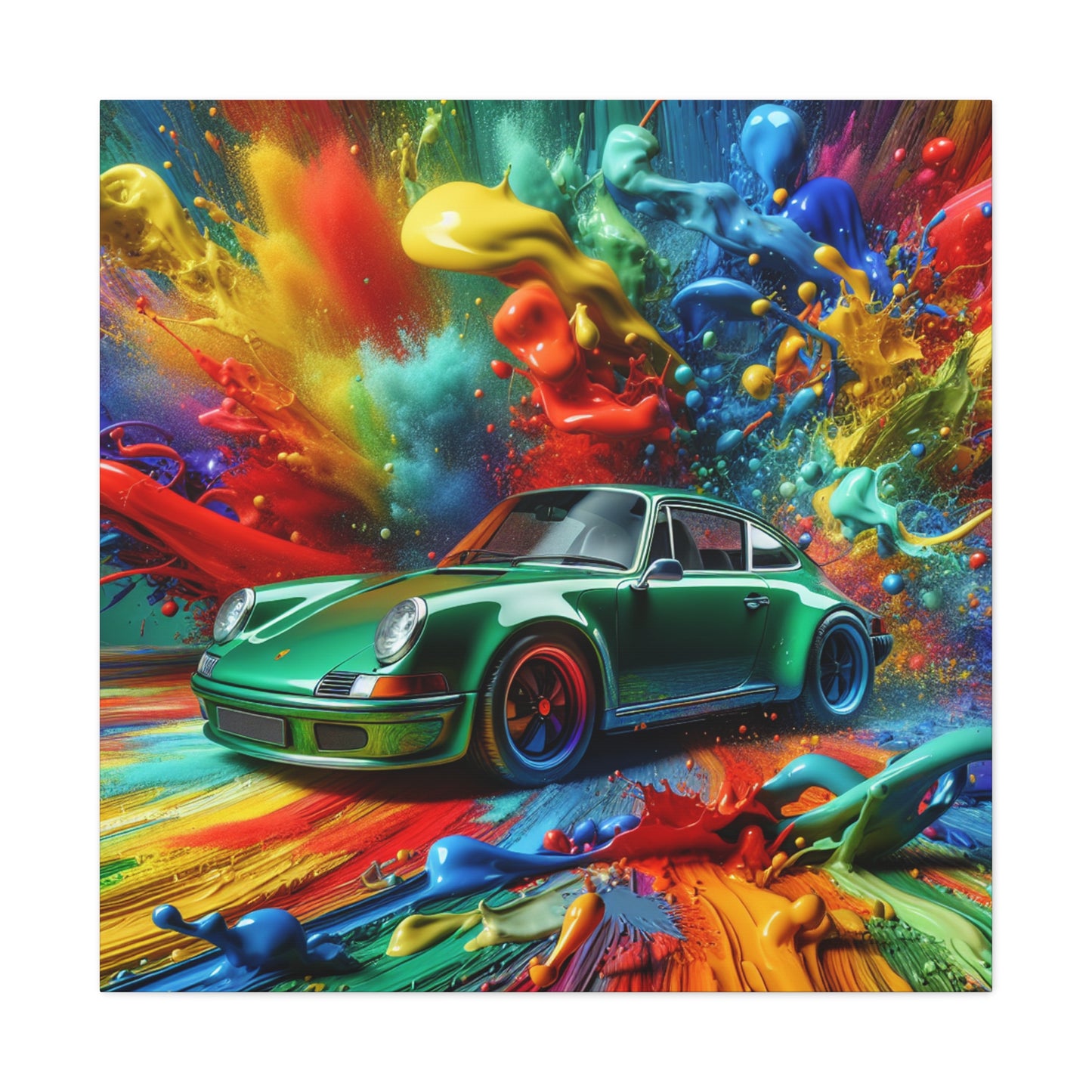 Porsche 911 Canva Painting - Classic Car Art, Luxury Gift for Men, Office and Home Wall Decor, Limited Edition Print, Automobile Enthusiast