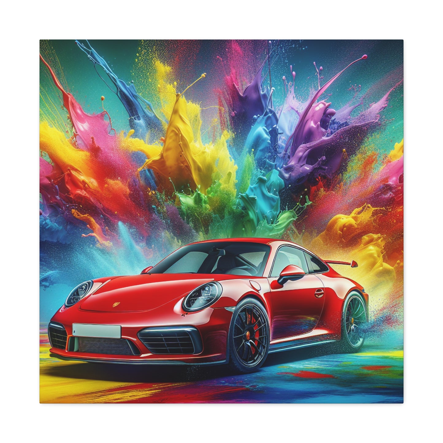 Porsche 911 Fine Art Canva Painting - Vintage Car Wall Decor - Luxury Automobile Artwork for Home and Office Decorations