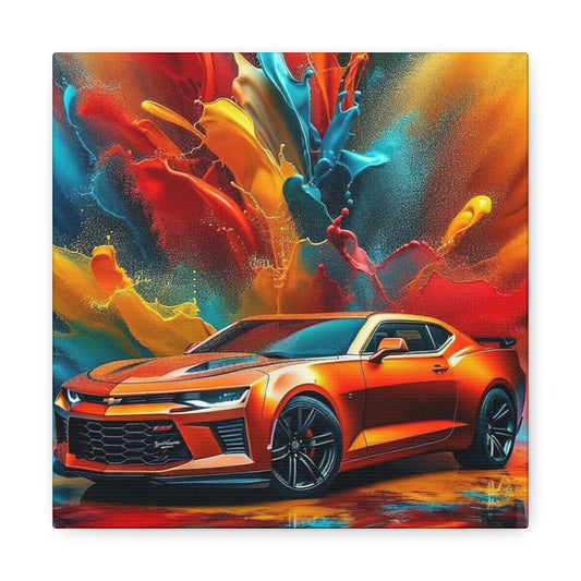 Chevrolet Camaro Wall Art - Vintage Car Canva Painting, Auto Enthusiast Decor, Classic Muscle Car Artwork, Home and Office Decor Pieces