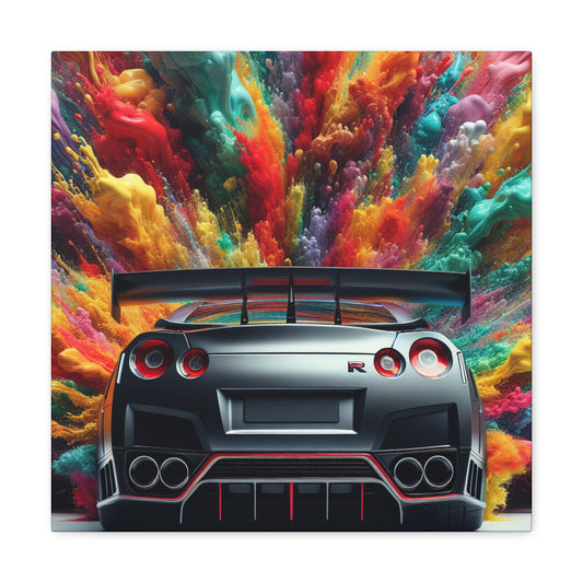 Nissan GT-R Canva, Car Wall Art, Unique Home Decor, Automotive Print, Garage Decoration, Vintage Sports Car Wall Hanging, Fan Gift Idea