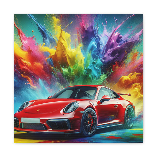 Porsche 911 Fine Art Canva Painting - Vintage Car Wall Decor - Luxury Automobile Artwork for Home and Office Decorations