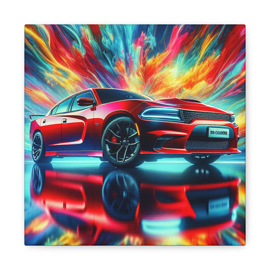 Dodge Charger Wall Art - Classic Muscle Car Canva Painting, Auto Enthusiast Decor, Vintage Garage, Iconic Speed -
V8 Power for Home and Office