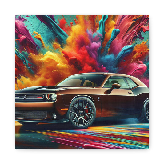 Dodge Challenger Wall Art, Car Canva Painting, Automobile Decor, Unique Gift for Car Lovers, Vintage Car Enthusiast, Muscle Car Illustration