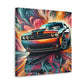 Vintage Dodge Challenger Wall Art, Handmade Car Canva Painting, Automotive Decor, Collector's Item, Must-Have for Car Enthusiasts, Home Decor