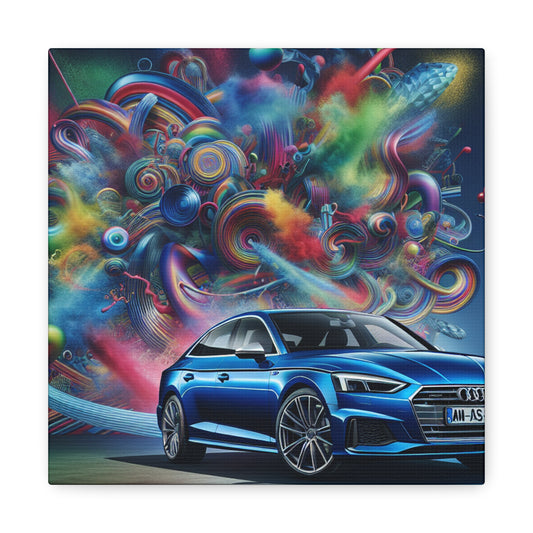 Audi A5 Canva Art, Luxury Car Wall Decor, Unique Gift for Motor Enthusiast, High-Quality Painting, Sleek Vehicle Home Decor