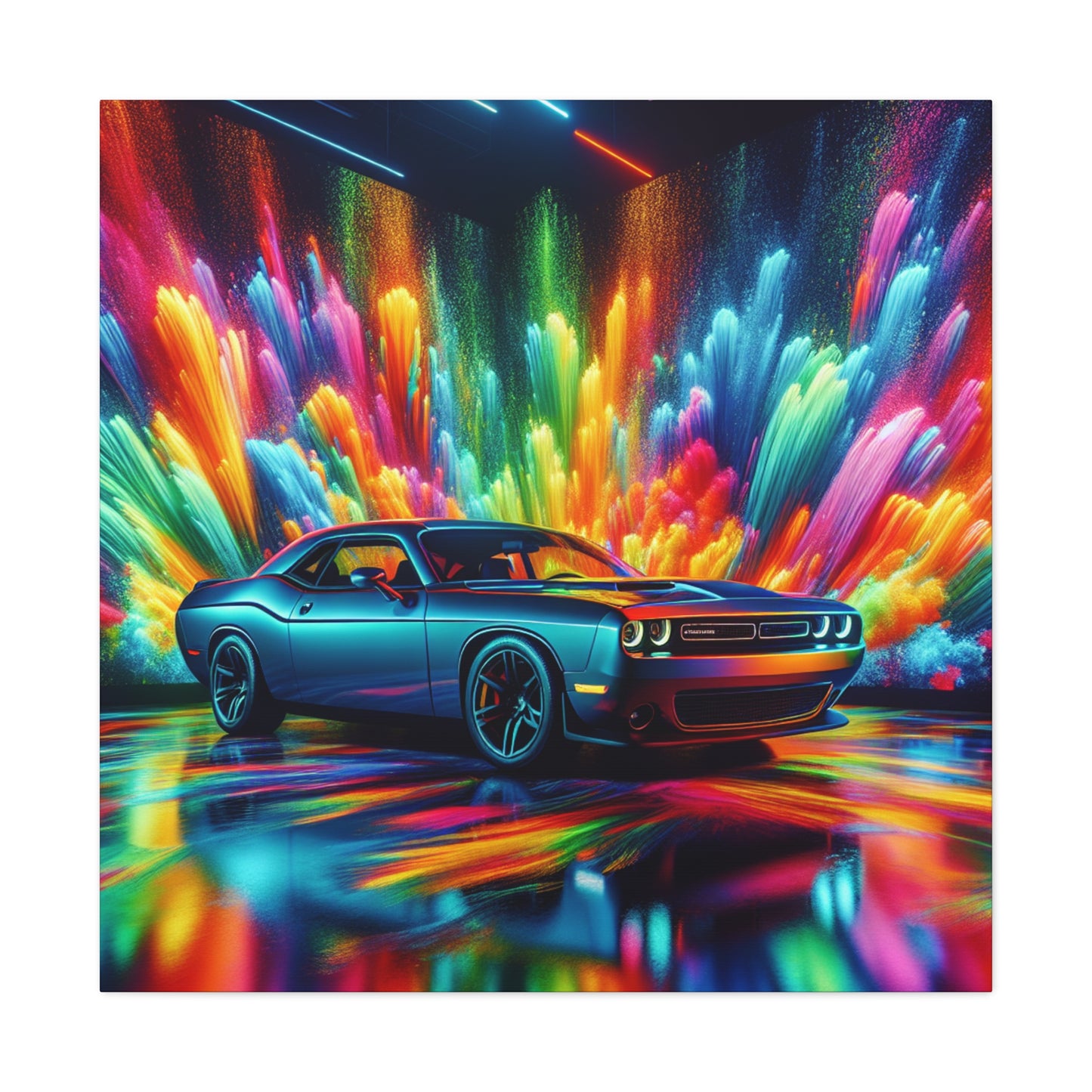 Dodge Challenger Wall Art - Premium Quality Car Canva Painting, Perfect for Home or Office Decor, Unique and Rare Auto Artistry