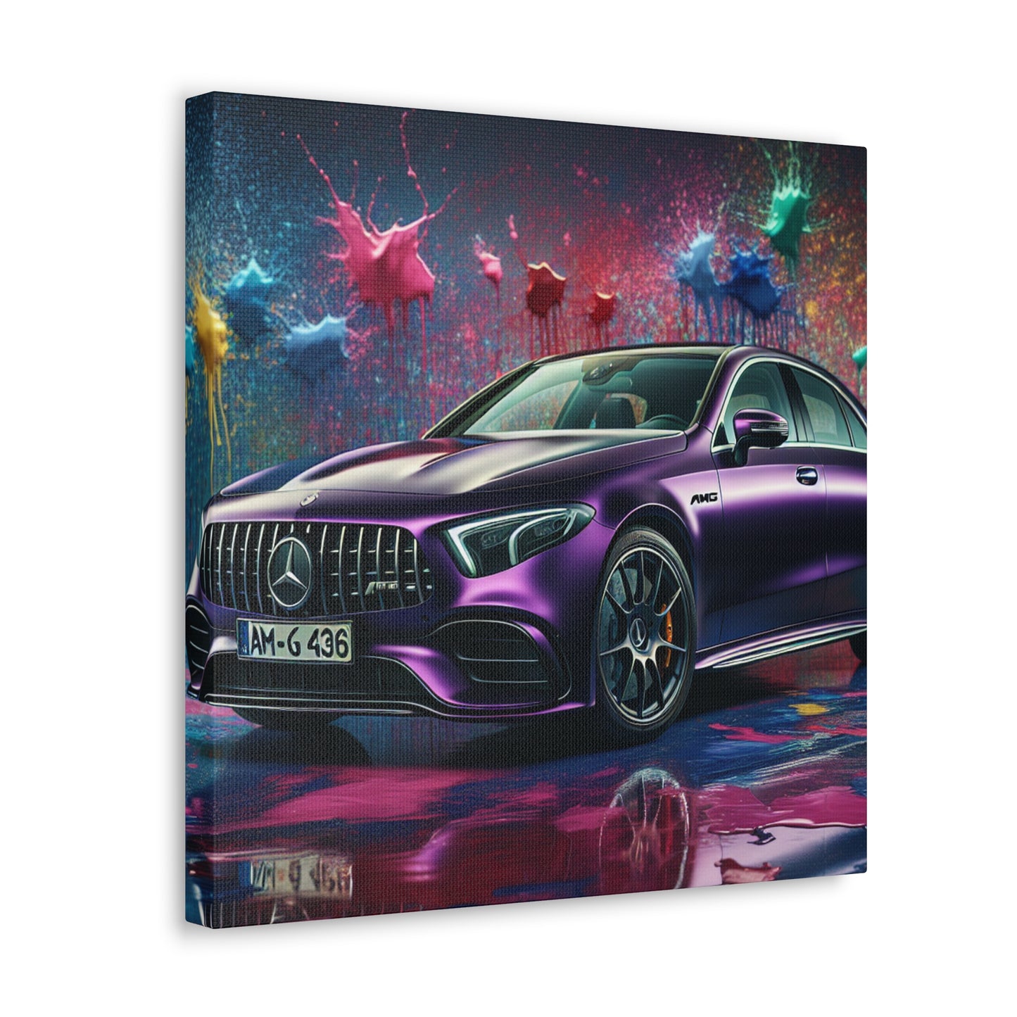 Mercedes AMG Wall Art, Luxury Car Canva Painting, Home Decor, Gift for Car Lovers, Modern Garage and Office Artwork