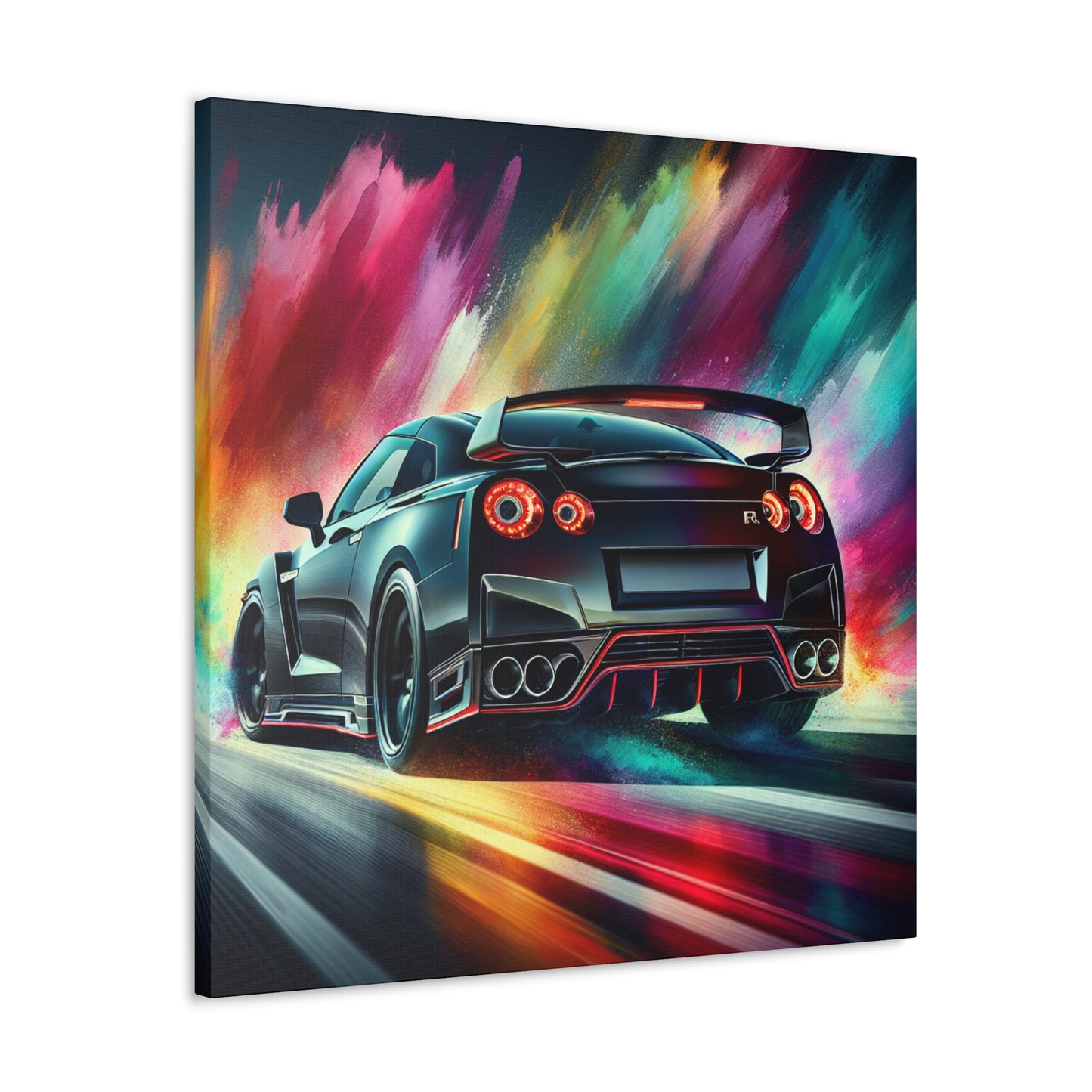 Nissan GT-R Canva, Handpainted Wall Art, Sports Car Enthusiast Gift, Home Decor, Premium Quality Canvas, Unique Artwork for Man Cave