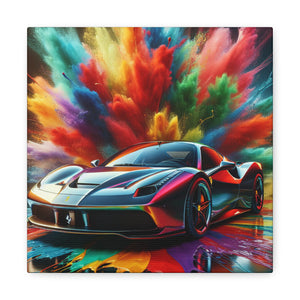 Ferrari Luxury Car Wall Art Canva Painting - Handmade Contemporary Home Decor for Men, Car Lovers and Collectors - Limited Edition Print