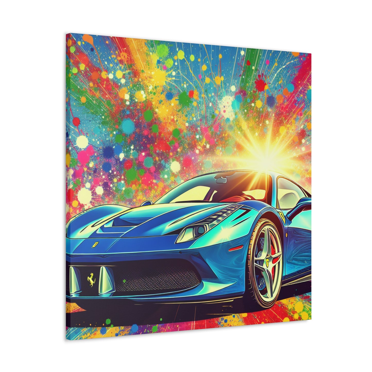 Ferrari Wall Art Canvas - Luxury Car Painting, Perfect for Man Cave, Garage Decor, Automotive Enthusiast Gift, High Quality Print