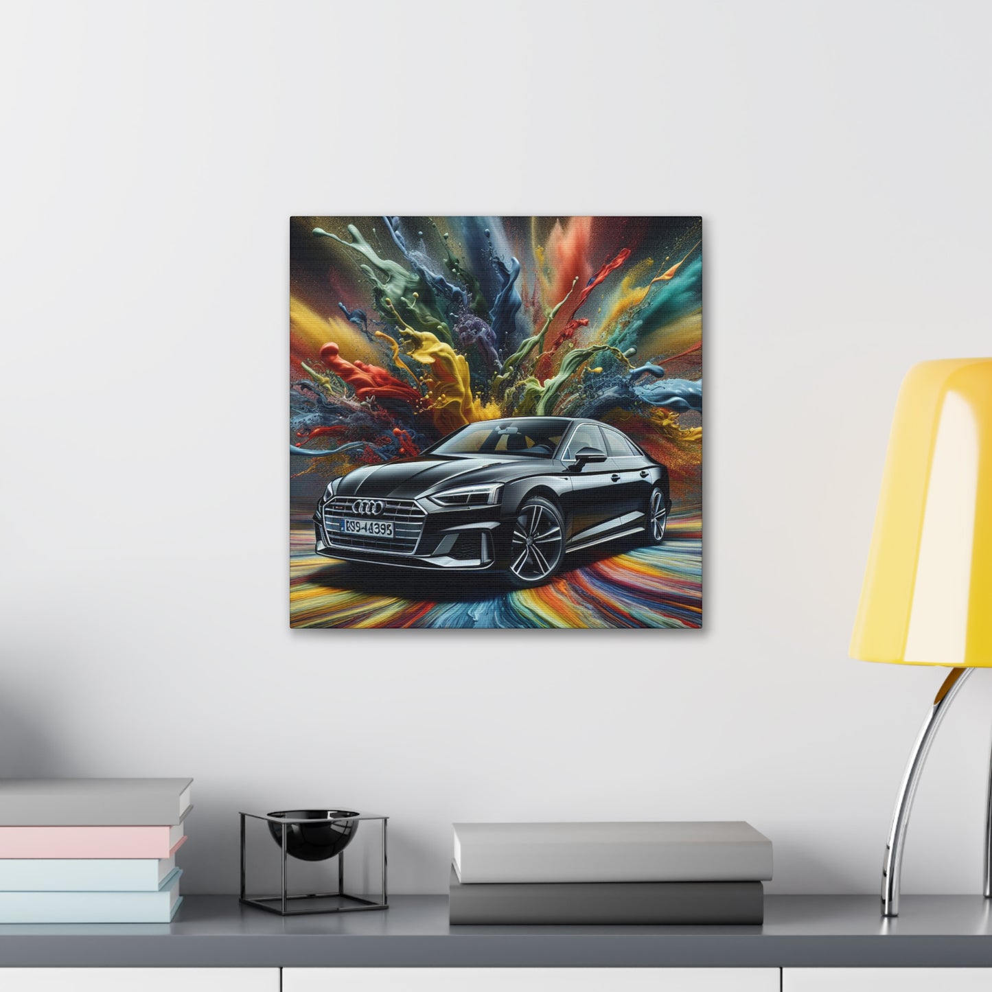 Audi A5 Canva Wall Art Painting, Handmade Car Artwork for Home Decor, Luxury Car Enthusiast Gift, Automobile Canva Print, Office Wall Hangings