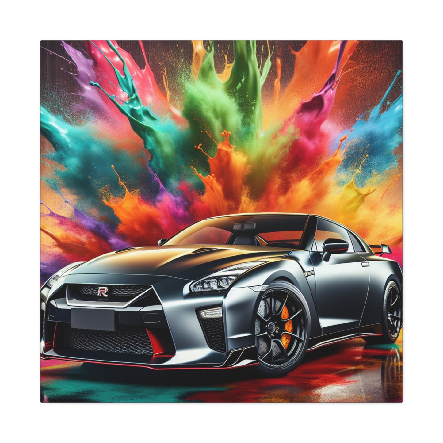 Nissan GT-R Canva Wall Art, Modern Sports Car Painting, Perfect Gift, Home or Office Decor, Auto Enthusiast Must-Have, Car Artwork