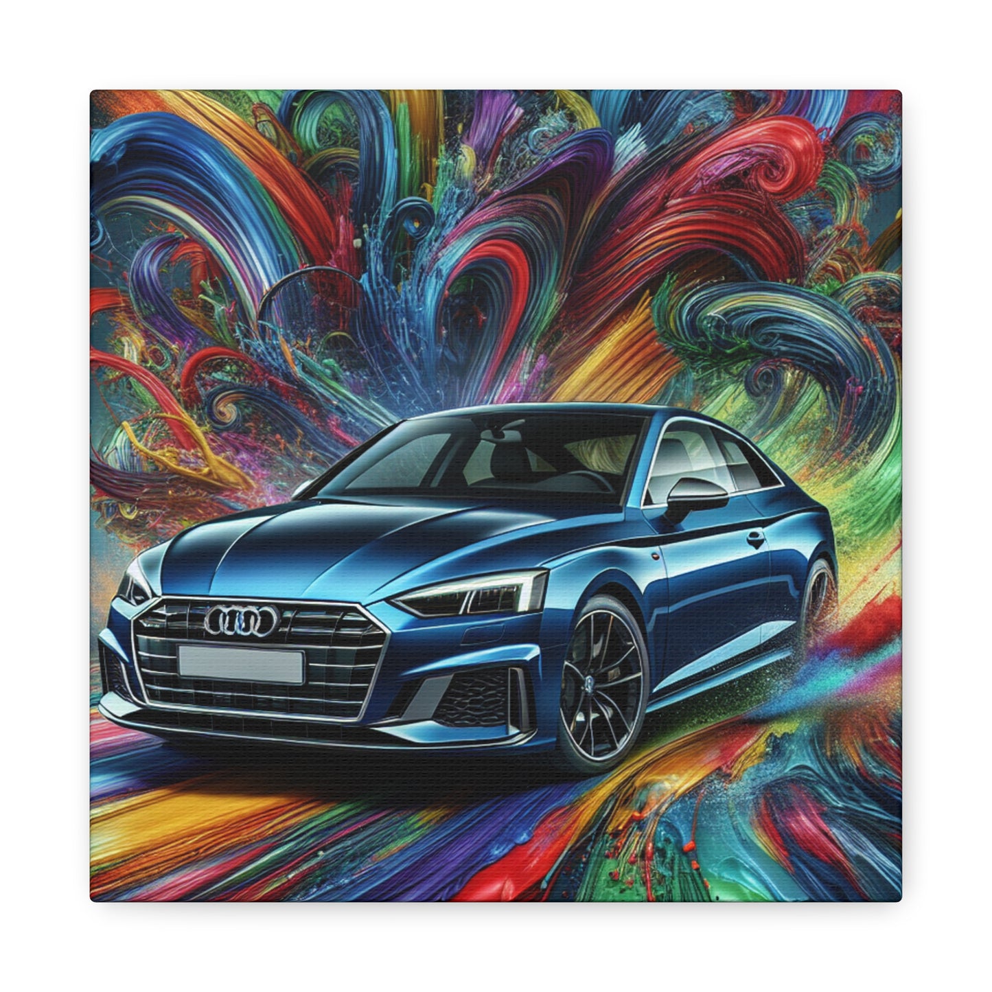 Audi A5 Canva Painting, Hand Painted Wall Art, Luxury Car Decor, Modern Home Office, Unique Gift for Car Lovers and Enthusiasts