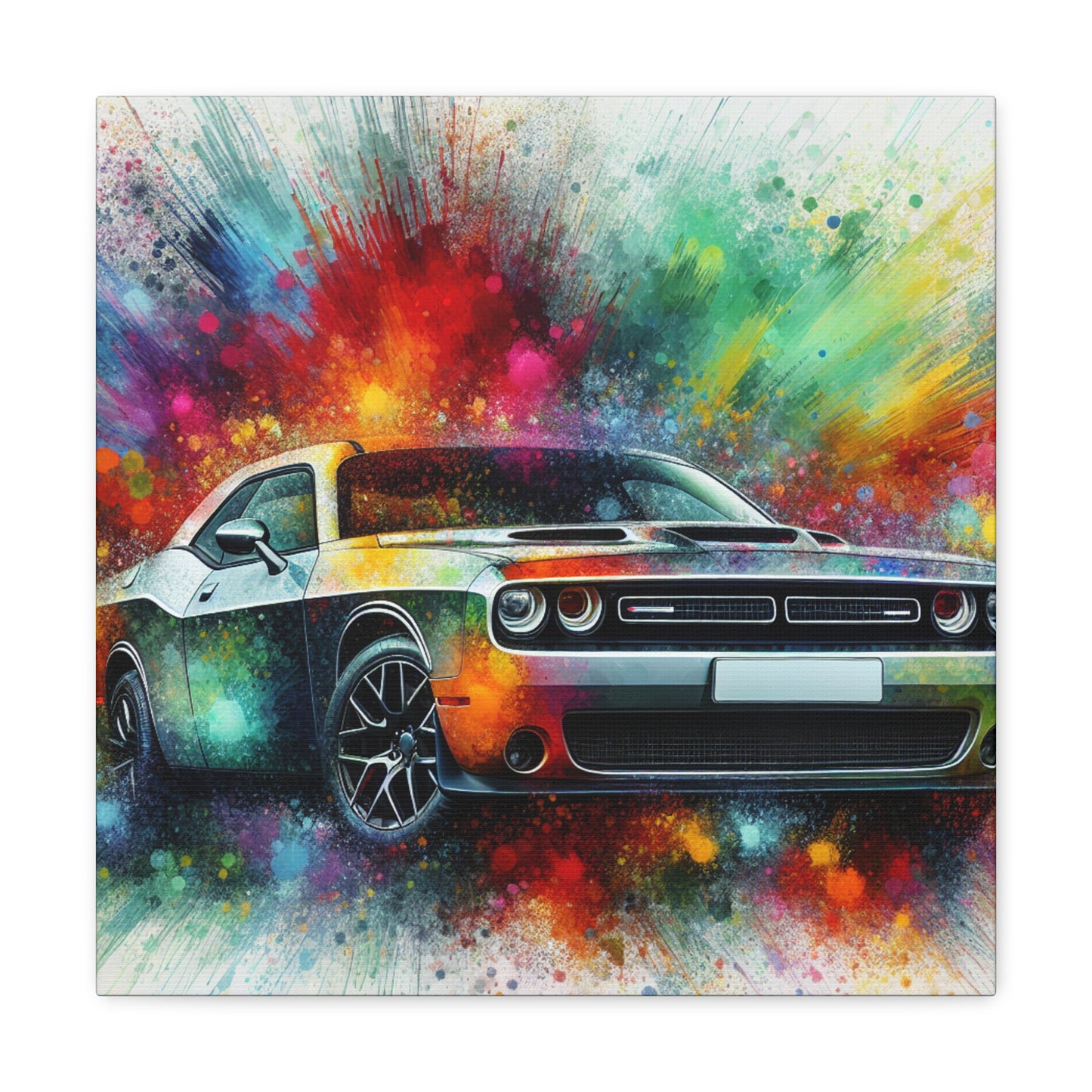 Dodge Challenger Canvas Wall Art, Car Print, Muscle Car Painting, Automotive Decor, Garage Artwork, Gift for Car Enthusiasts, Collectible Art