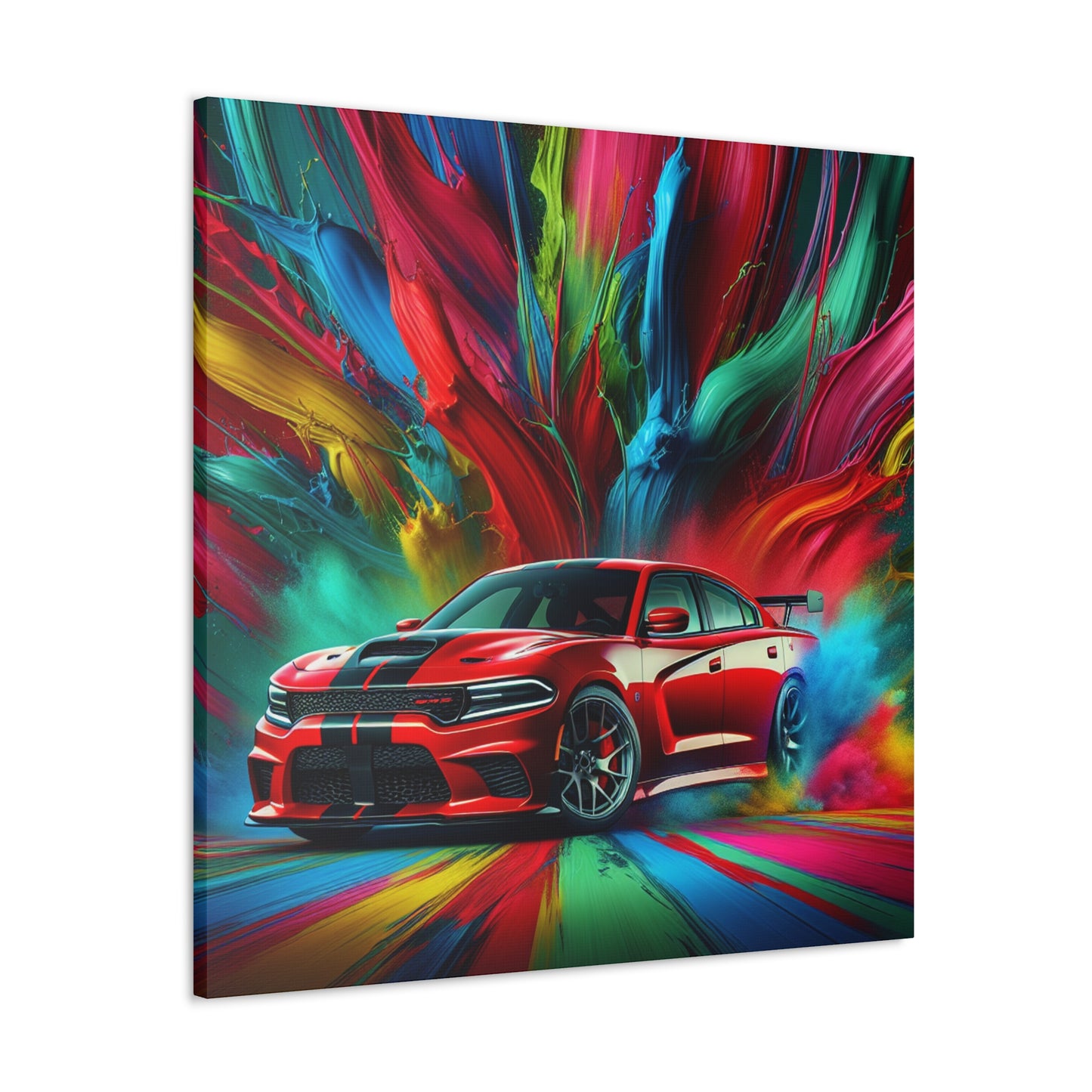 Dodge Charger Canva Painting - Large Wall Art, Home and Office Decor, Unique Car Artwork, Gift for Auto Enthusiasts, Car Lovers Present